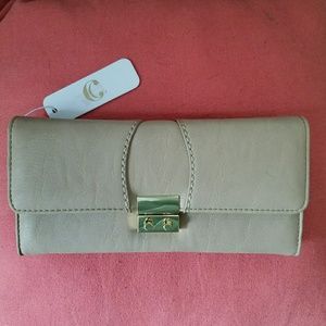 New BEIGE TAN Clutch Wallet